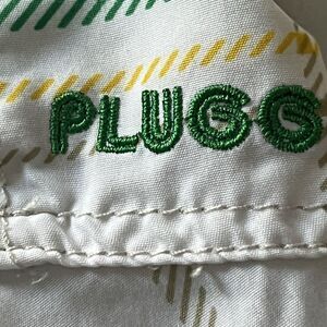 Plugg‎ Shorts Mens 32 White Green Flat Front Casual Outdoor Hiking Golf Chinos
